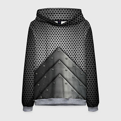 Толстовка-худи мужская Броня металлическая, цвет: 3D-меланж