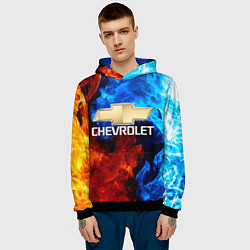 Толстовка-худи мужская CHEVROLET, цвет: 3D-черный — фото 2