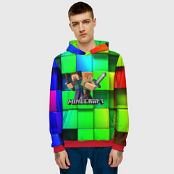 Толстовка-худи мужская MINECRAFT, цвет: 3D-красный — фото 2