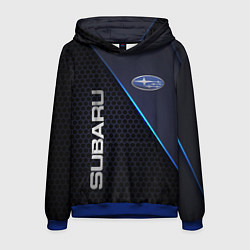 Толстовка-худи мужская SUBARU, цвет: 3D-синий