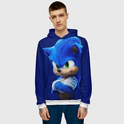 Толстовка-худи мужская SONIC, цвет: 3D-белый — фото 2