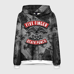 Толстовка-худи мужская Five Finger Death Punch, цвет: 3D-белый