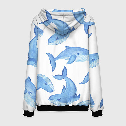 Мужская толстовка Косяк китов / 3D-Черный – фото 2