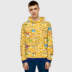 Толстовка-худи мужская Смайлики Emoji, цвет: 3D-синий — фото 2