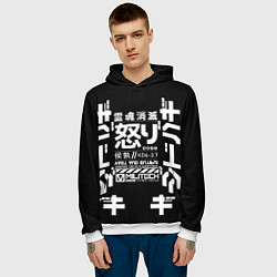 Толстовка-худи мужская Cyperpunk 2077 Japan tech, цвет: 3D-белый — фото 2