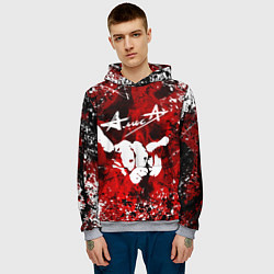 Толстовка-худи мужская Алиса, цвет: 3D-меланж — фото 2