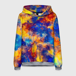 Толстовка-худи мужская Огненно-синий полутон, цвет: 3D-меланж