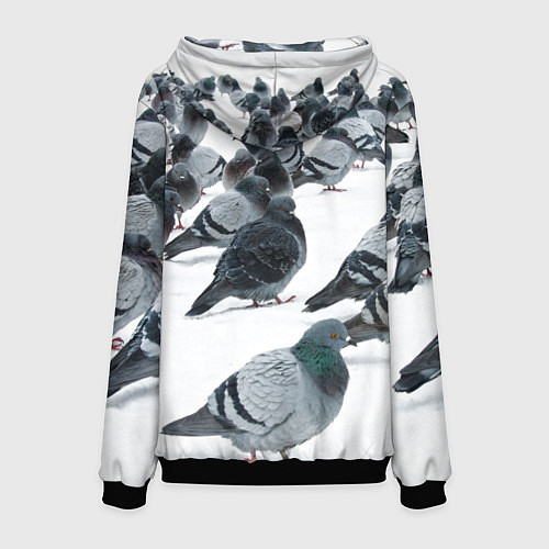 Мужская толстовка Голуби / 3D-Черный – фото 2
