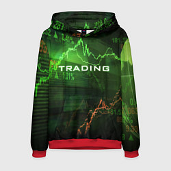 Толстовка-худи мужская Трейдинг 03, цвет: 3D-красный