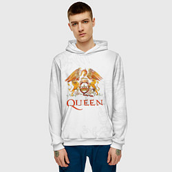 Толстовка-худи мужская Queen, цвет: 3D-белый — фото 2