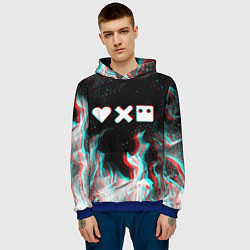 Толстовка-худи мужская LOVE DEATH ROBOTS LDR, цвет: 3D-синий — фото 2
