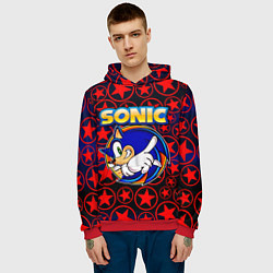 Толстовка-худи мужская Sonic, цвет: 3D-красный — фото 2