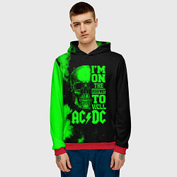 Толстовка-худи мужская I'm on the highway to hell ACDC, цвет: 3D-красный — фото 2