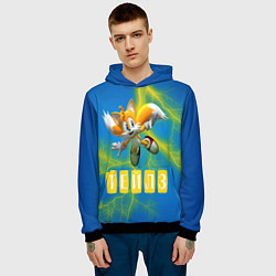 Толстовка-худи мужская Sonic - Майлз Тейлз, цвет: 3D-черный — фото 2