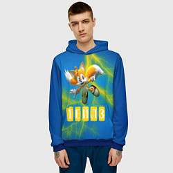 Толстовка-худи мужская Sonic - Майлз Тейлз, цвет: 3D-синий — фото 2