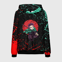 Толстовка-худи мужская KIMETSU NO YAIBA, цвет: 3D-черный