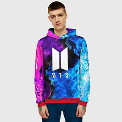 Толстовка-худи мужская BTS, цвет: 3D-красный — фото 2