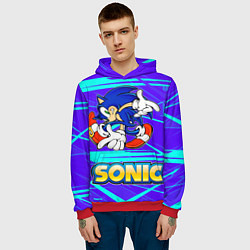 Толстовка-худи мужская Sonic, цвет: 3D-красный — фото 2