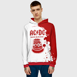Толстовка-худи мужская ACDC Back in Black, цвет: 3D-красный — фото 2