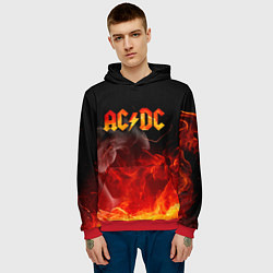 Толстовка-худи мужская ACDC, цвет: 3D-красный — фото 2