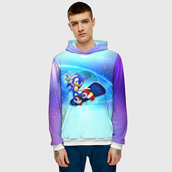 Толстовка-худи мужская Соник, цвет: 3D-белый — фото 2