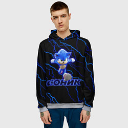 Толстовка-худи мужская СОНИК, цвет: 3D-меланж — фото 2