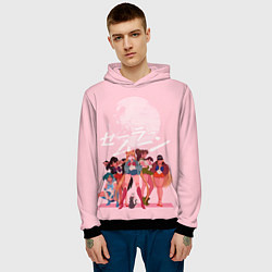 Толстовка-худи мужская PINK SAILOR MOON, цвет: 3D-черный — фото 2