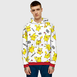 Толстовка-худи мужская ПИКАЧУ, цвет: 3D-красный — фото 2