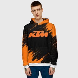 Толстовка-худи мужская KTM, цвет: 3D-белый — фото 2