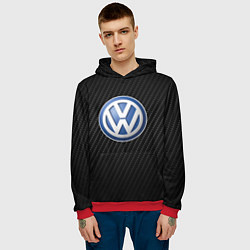 Толстовка-худи мужская Volkswagen Logo, цвет: 3D-красный — фото 2
