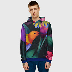 Толстовка-худи мужская Колибри, цвет: 3D-синий — фото 2