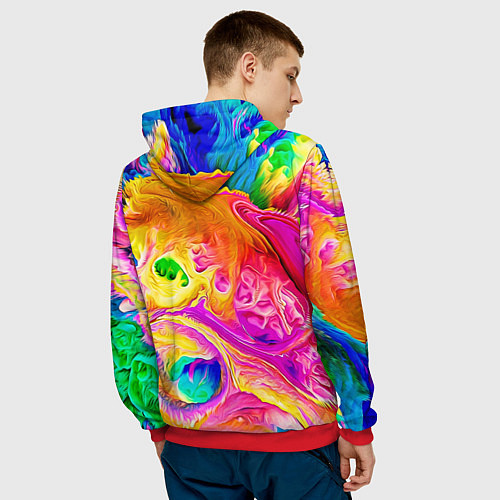 Мужская толстовка TIE DYE / 3D-Красный – фото 4