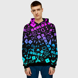 Толстовка-худи мужская Roblox, цвет: 3D-черный — фото 2