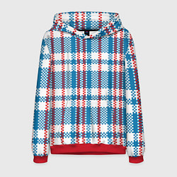 Толстовка-худи мужская Текстура Сумка Челнока, цвет: 3D-красный