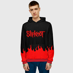 Толстовка-худи мужская SLIPKNOT, цвет: 3D-красный — фото 2