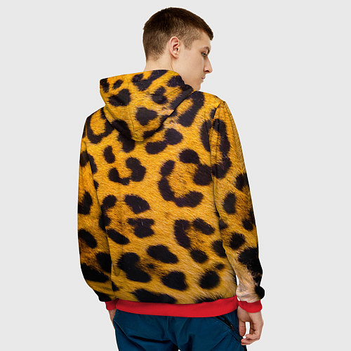 Мужская толстовка Леопард / 3D-Красный – фото 4