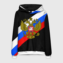 Толстовка-худи мужская РОССИЯ, цвет: 3D-белый