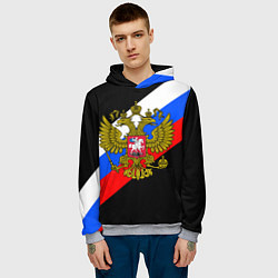 Толстовка-худи мужская РОССИЯ, цвет: 3D-меланж — фото 2