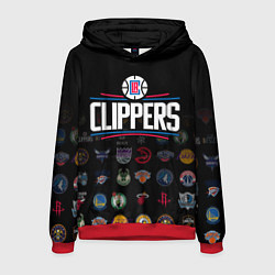 Толстовка-худи мужская Los Angeles Clippers 2, цвет: 3D-красный