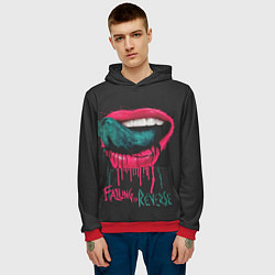 Толстовка-худи мужская Falling in Reverse, цвет: 3D-красный — фото 2