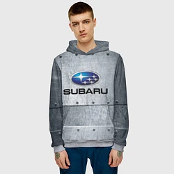 Толстовка-худи мужская SUBARU, цвет: 3D-меланж — фото 2