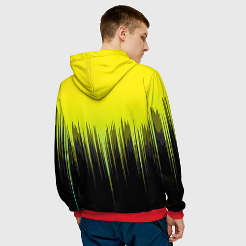 Мужская толстовка CYBERPUNK 2077 / 3D-Красный – фото 4