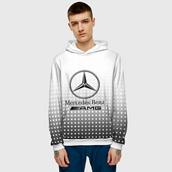 Толстовка-худи мужская Mercedes-Benz, цвет: 3D-белый — фото 2
