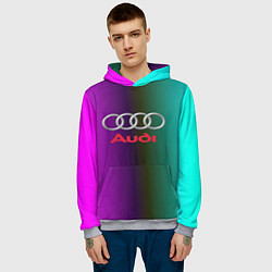 Толстовка-худи мужская Audi, цвет: 3D-меланж — фото 2