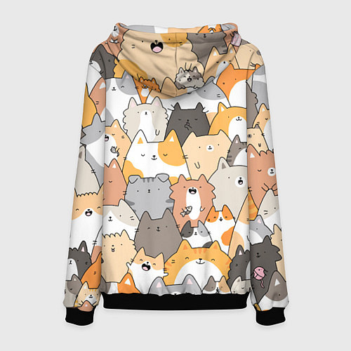 Мужская толстовка Кошачья стая / 3D-Черный – фото 2