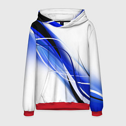 Толстовка-худи мужская GEOMETRY STRIPES BLUE, цвет: 3D-красный