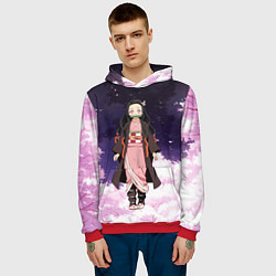 Толстовка-худи мужская Незуко, цвет: 3D-красный — фото 2