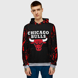Толстовка-худи мужская CHICAGO BULLS, цвет: 3D-меланж — фото 2