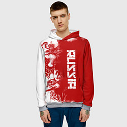 Толстовка-худи мужская Russia, цвет: 3D-меланж — фото 2
