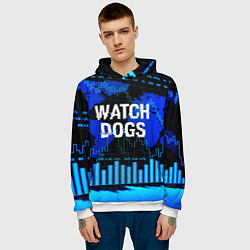 Толстовка-худи мужская Watch Dogs, цвет: 3D-белый — фото 2